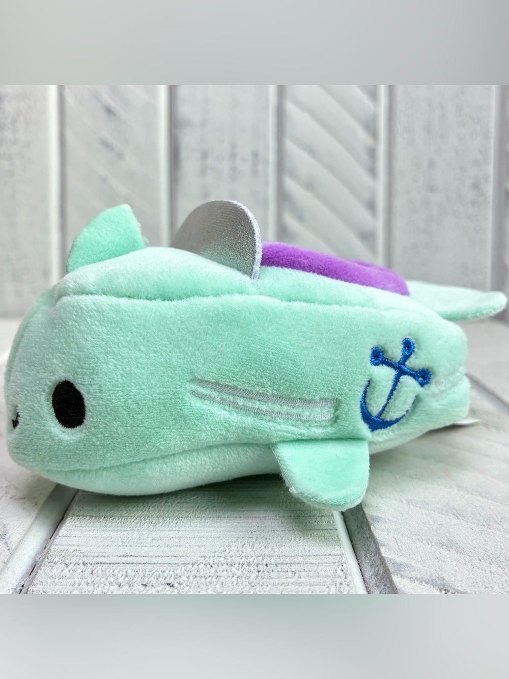 Squishmallows Squishville 5” Mini Plush Shark Vehicle Aqua Blue W/Anchor 2022